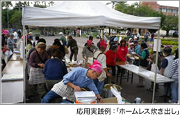 応用実践例：「ホームレス炊き出し」